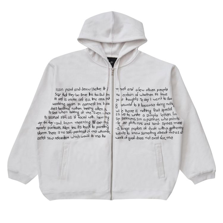 Glass Cypress Zip Up Hoodie White