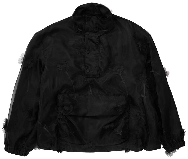 Simone Rocha Layered Cargo Flap Pocket Detail Cagoule Black