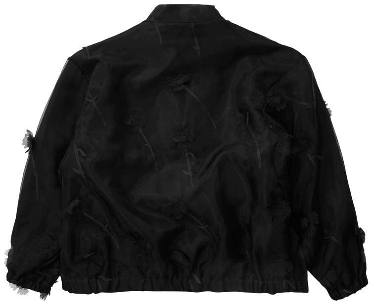 Simone Rocha Layered Cargo Flap Pocket Detail Cagoule Black