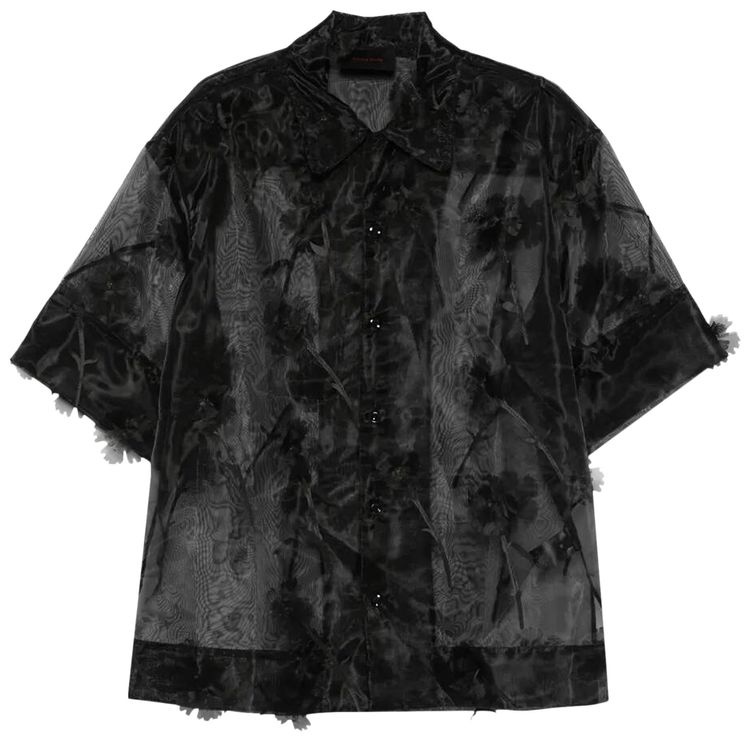 Simone Rocha Sheer Boxy Shirt Black