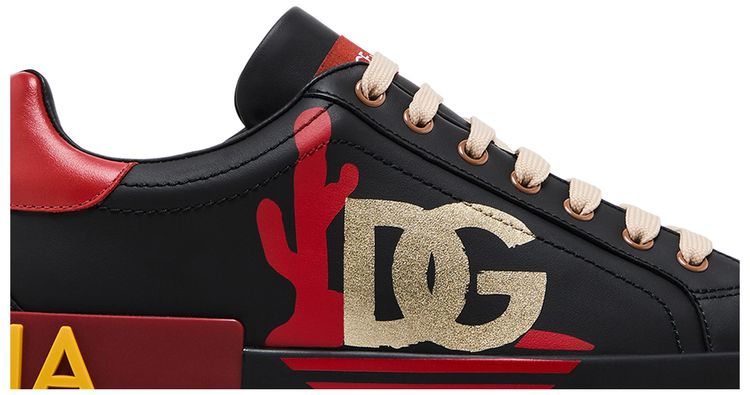 Dolce  Gabbana Portofino Low Black Red Cactus