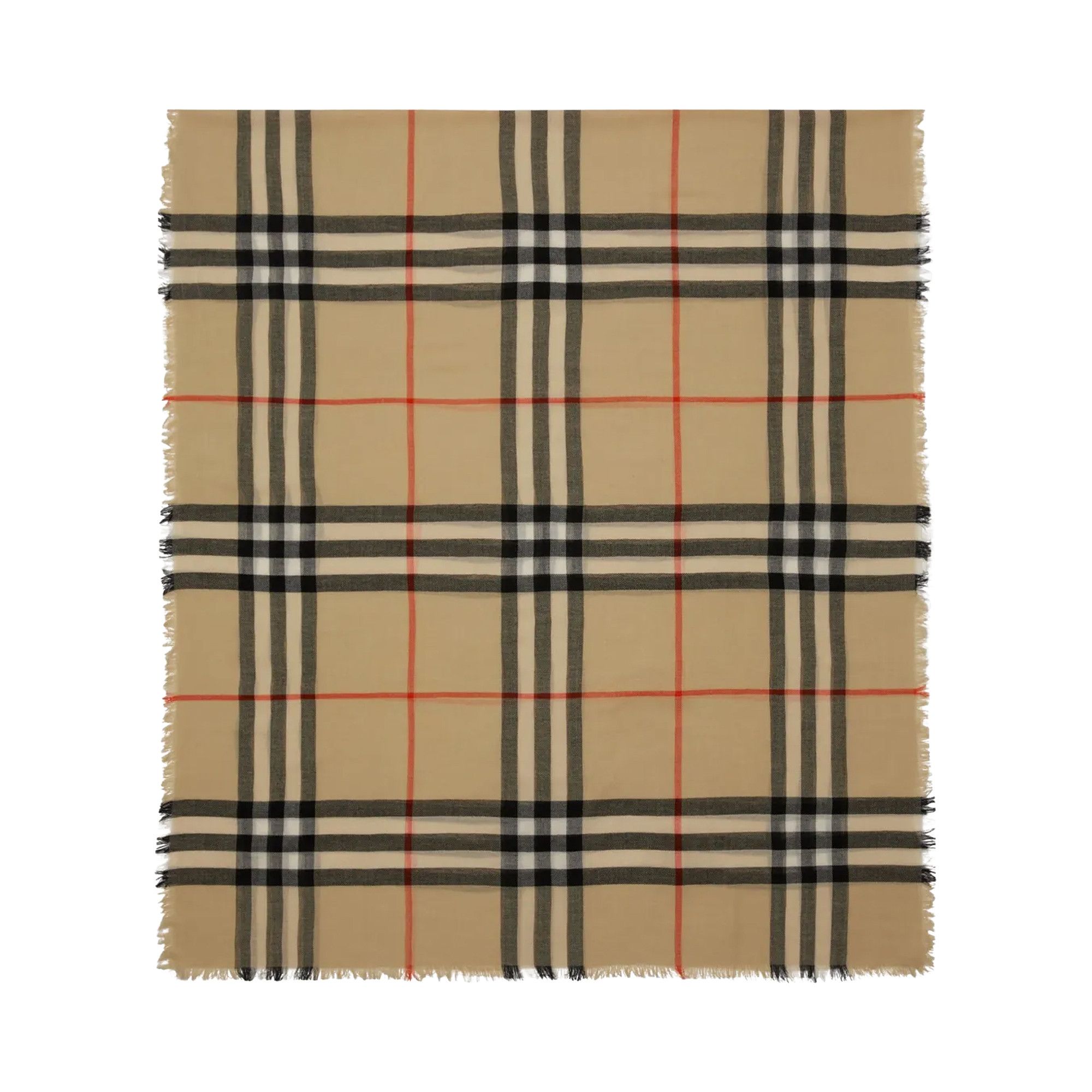 Buy Burberry Check Wool Scarf 'Sand' - 8085069 | GOAT