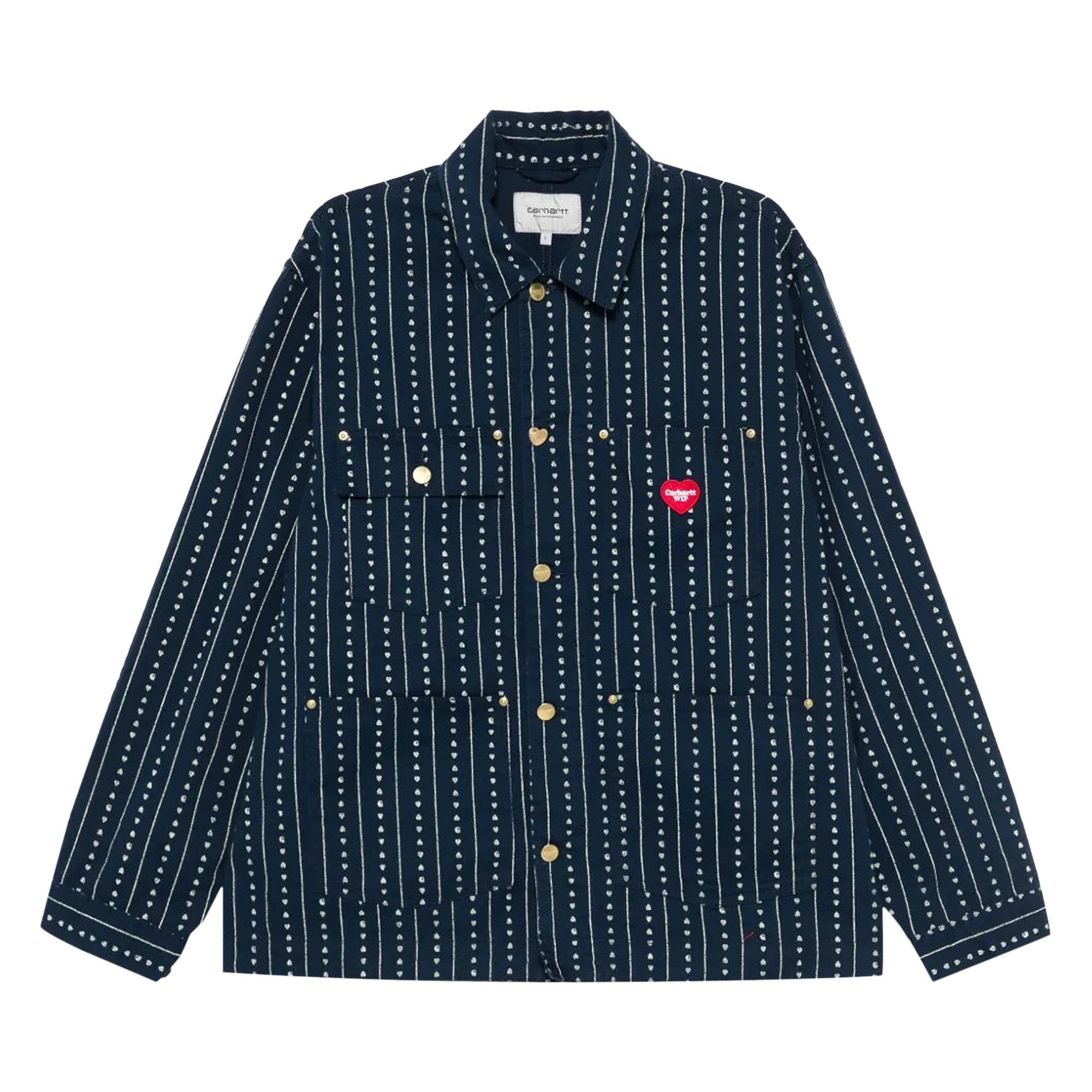 Buy Carhartt WIP Drewe Chore Coat 'Ink/Natural Heart C Pinstripe