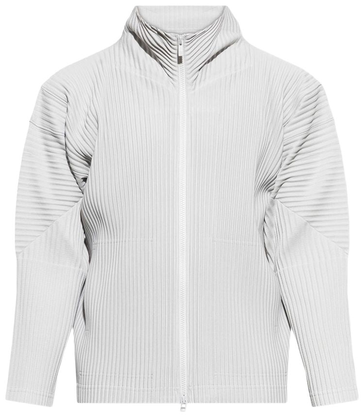 Homme Plisse Issey Miyake Basics Zip Up Cardigan Light Grey