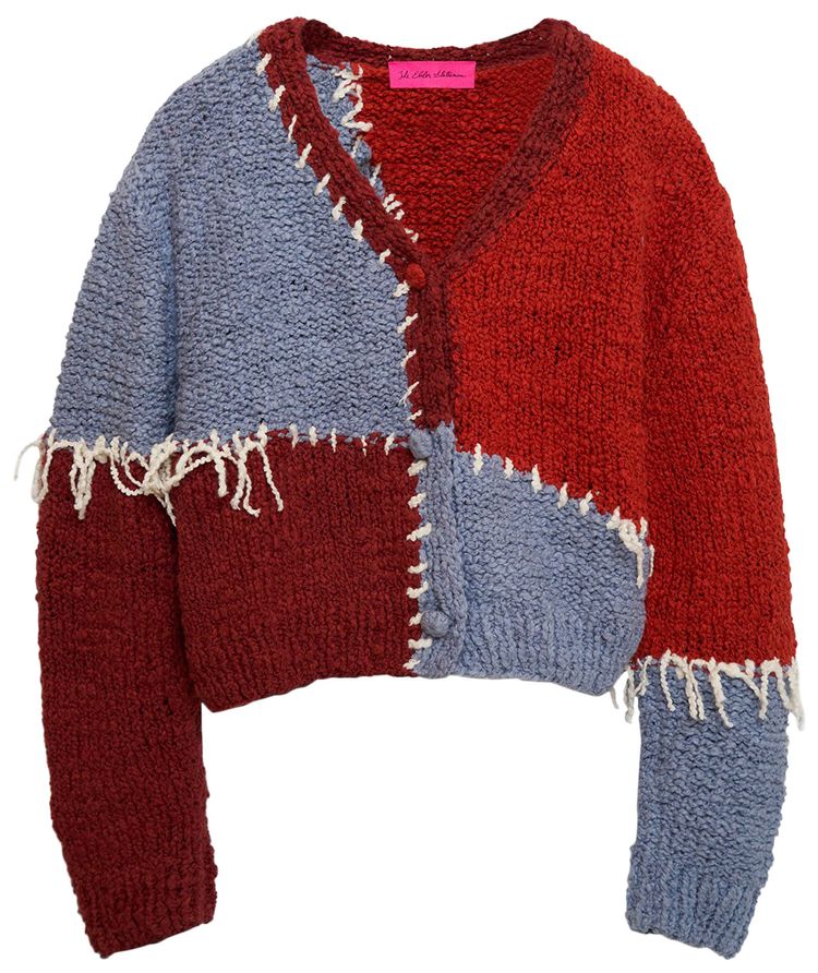 The Elder Statesman Patchwork Boucle Cardigan EarthMulticolor