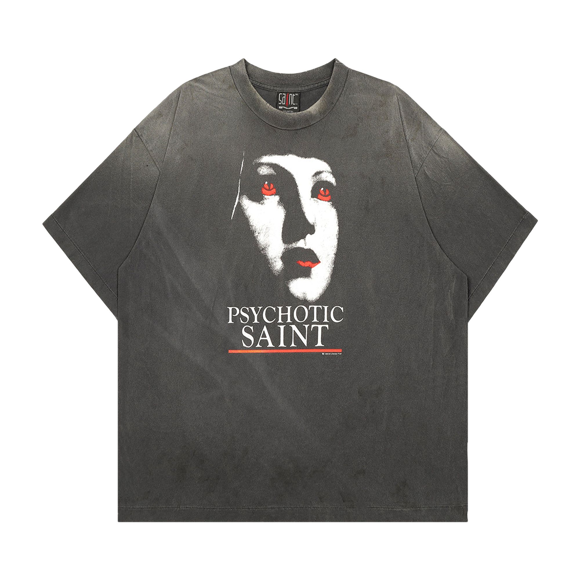 Buy SAINT Mxxxxxx Psychotic Saint Short-Sleeve Tee 'Black' - SM