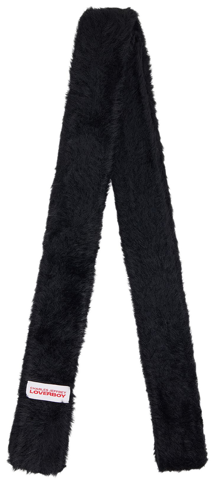 Charles Jeffrey Loverboy Fluffy Skinny Scarf Black