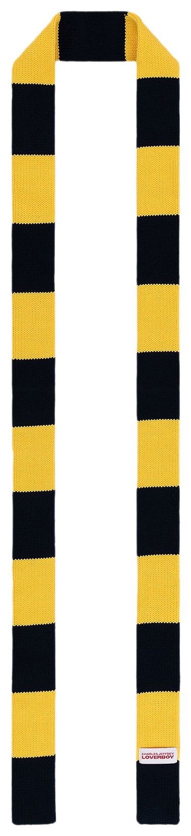 Charles Jeffrey Loverboy Skinny Scarf Yellow YellowNavy Stripe