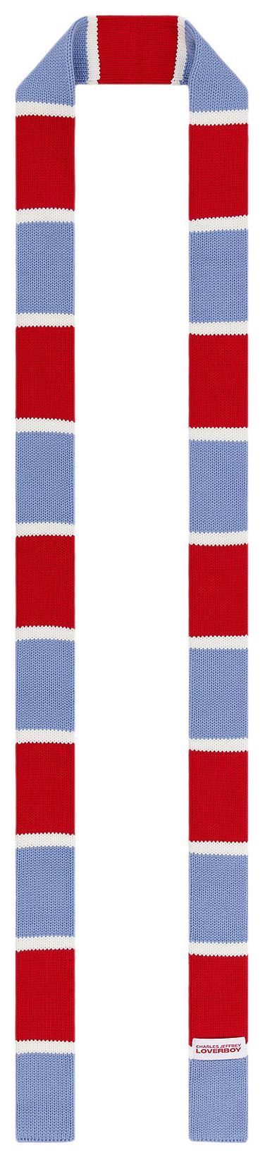 Charles Jeffrey Loverboy Skinny Scarf RedBlue Stripe