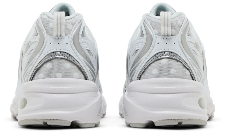 530 White Silver Metallic Polka Dots
