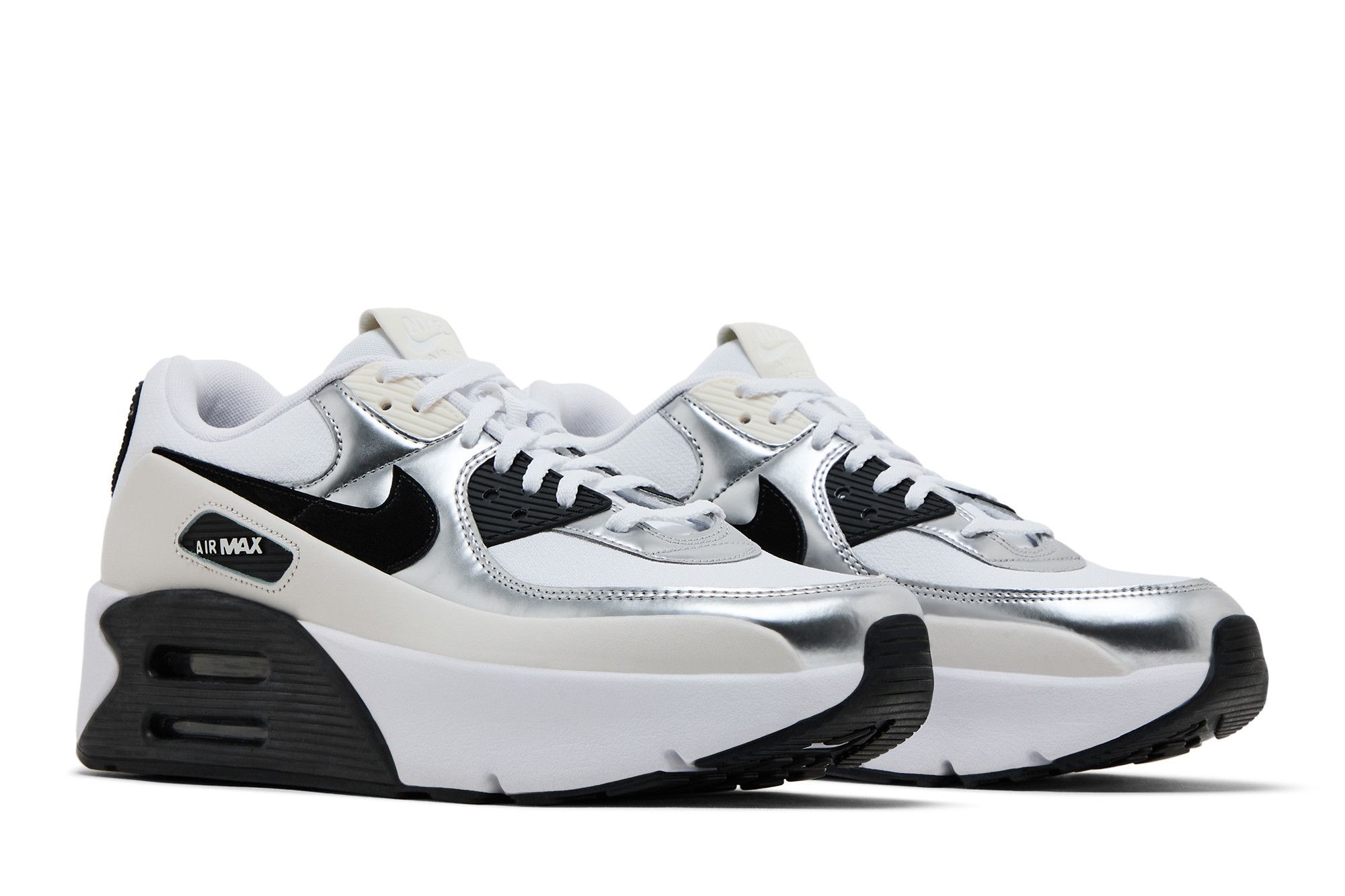 Buy Wmns Air Max 90 LV8 'Phantom Metallic Silver Black