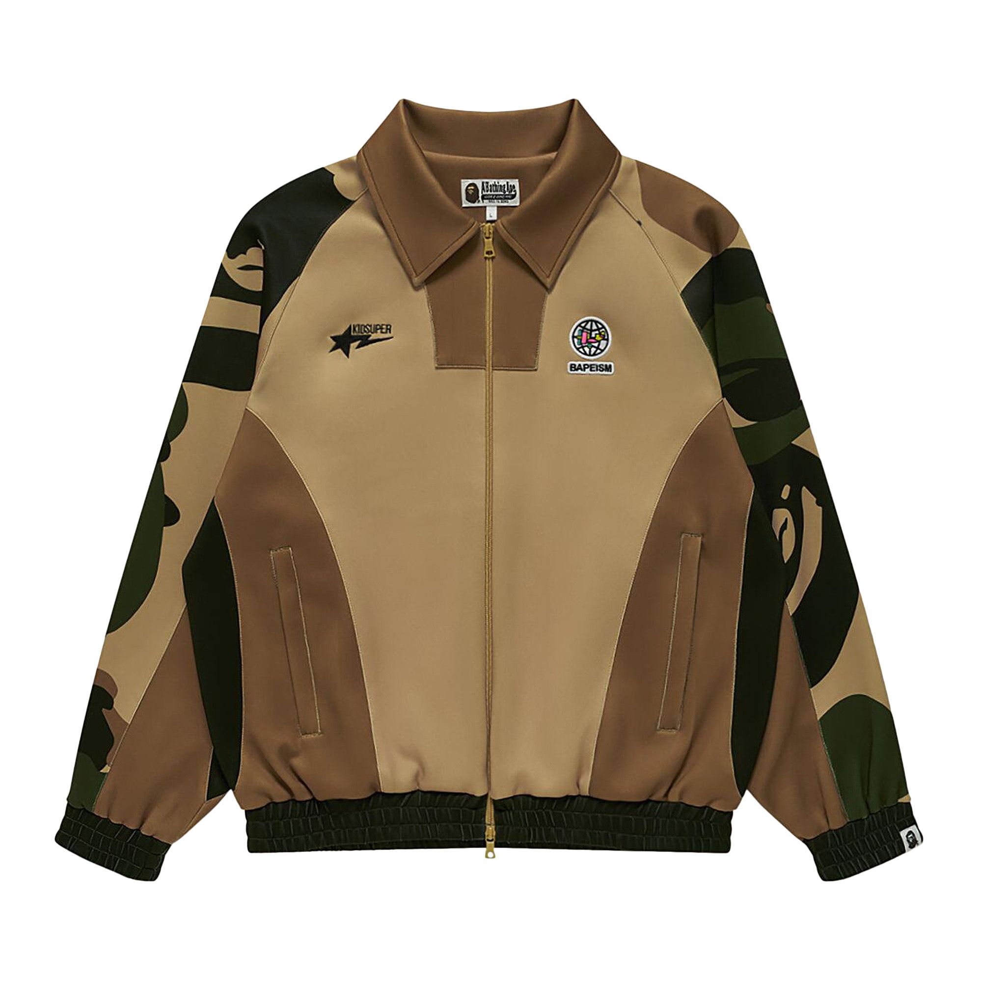 Buy BAPE x KidSuper Patchwork Track Jacket 'Green' - 1L23