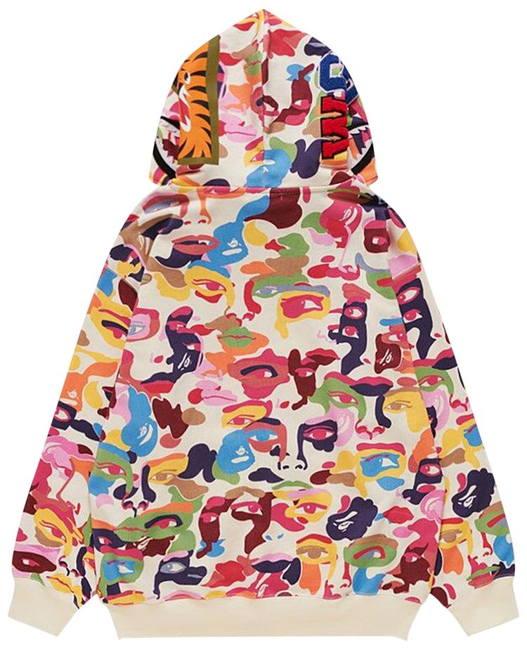 BAPE x KidSuper Camo Shark Full Zip Hoodie Multicolor