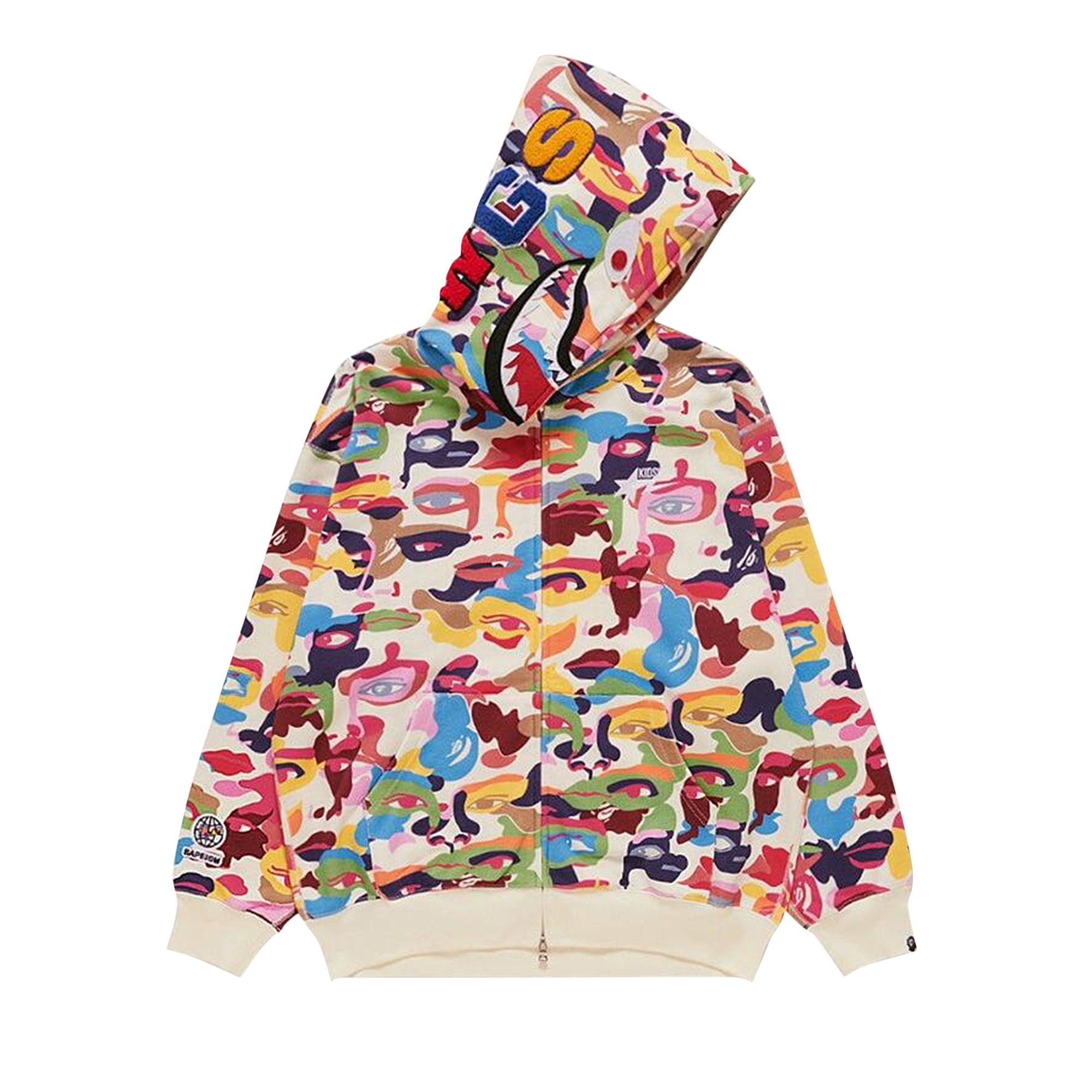 Buy BAPE x KidSuper Camo Shark Full Zip Hoodie 'Multicolor' - 1L23