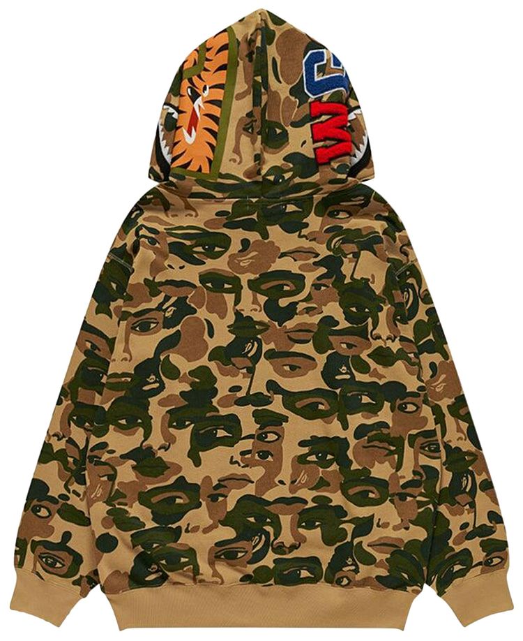BAPE x KidSuper Camo Shark Full Zip Hoodie Green