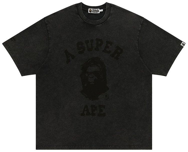 BAPE x KidSuper Garment Dye College Logo Tee Black