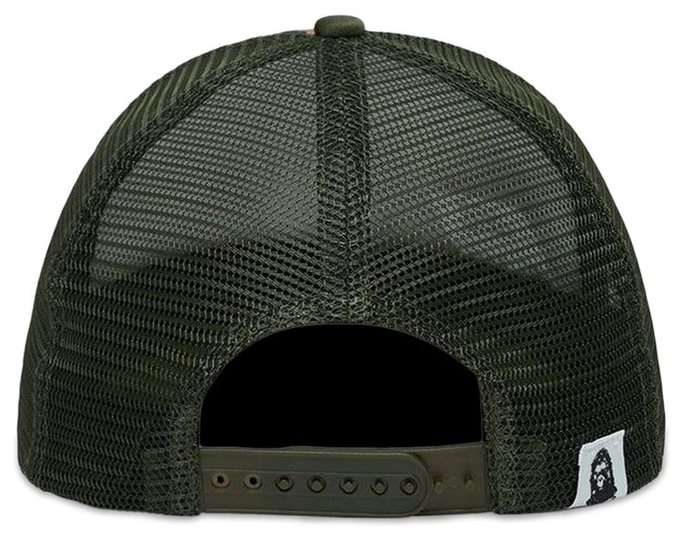 BAPE x KidSuper Bape Sta Logo Rhinestone Trucker Cap Green