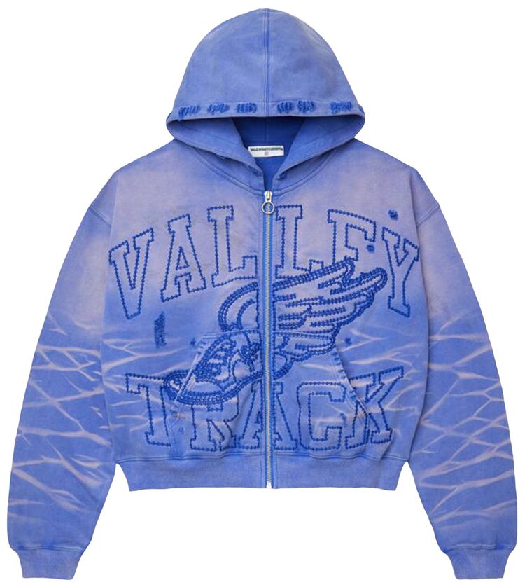 Vale Forever Wildflower Garden Zip Up Hoodie Blue