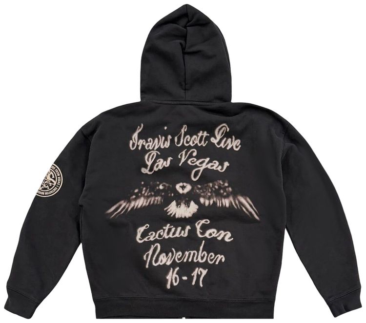 Cactus Jack by Travis Scott Utopia My Eyes Zip Hoodie Black