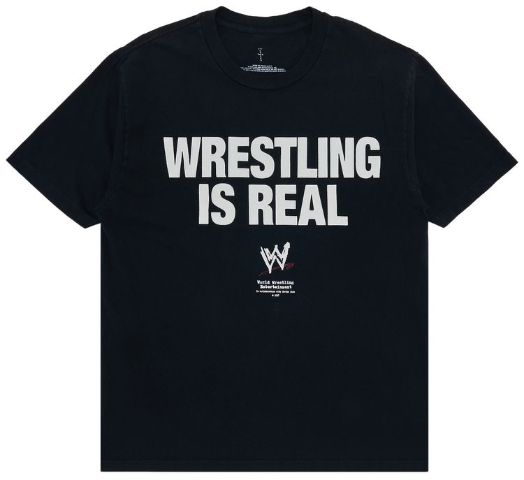 Cactus Jack by Travis Scott Wrestling is Real Real Tee Black