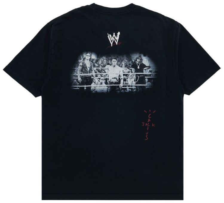 Cactus Jack by Travis Scott Wrestling is Real Real Tee Black