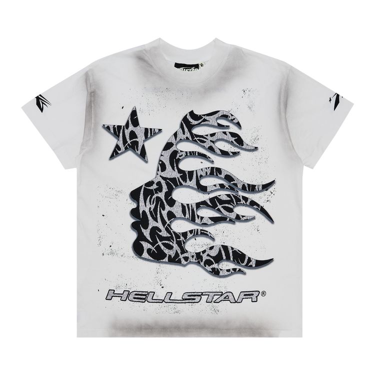 Hellstar Thorn Glitter T Shirt Dirty White