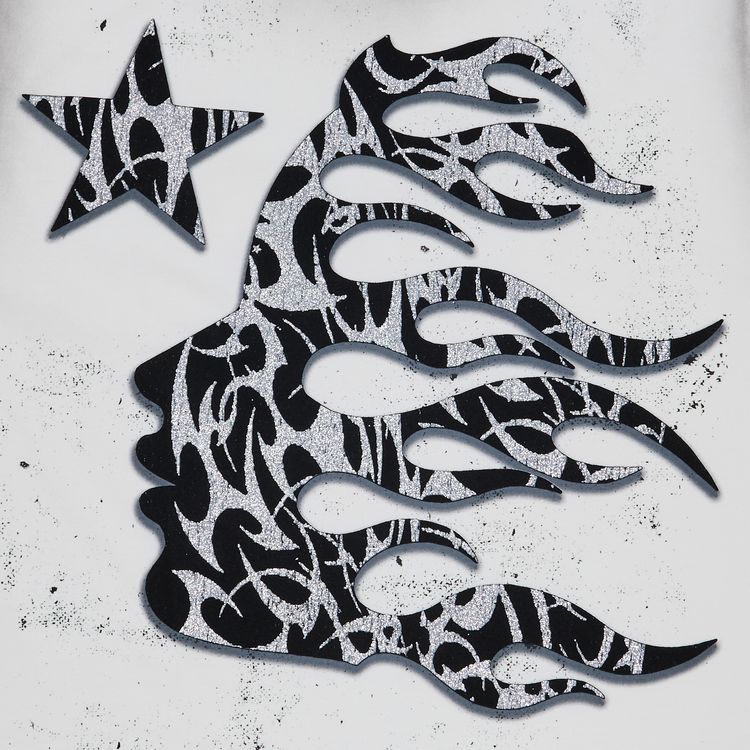 Hellstar Thorn Glitter T Shirt Dirty White