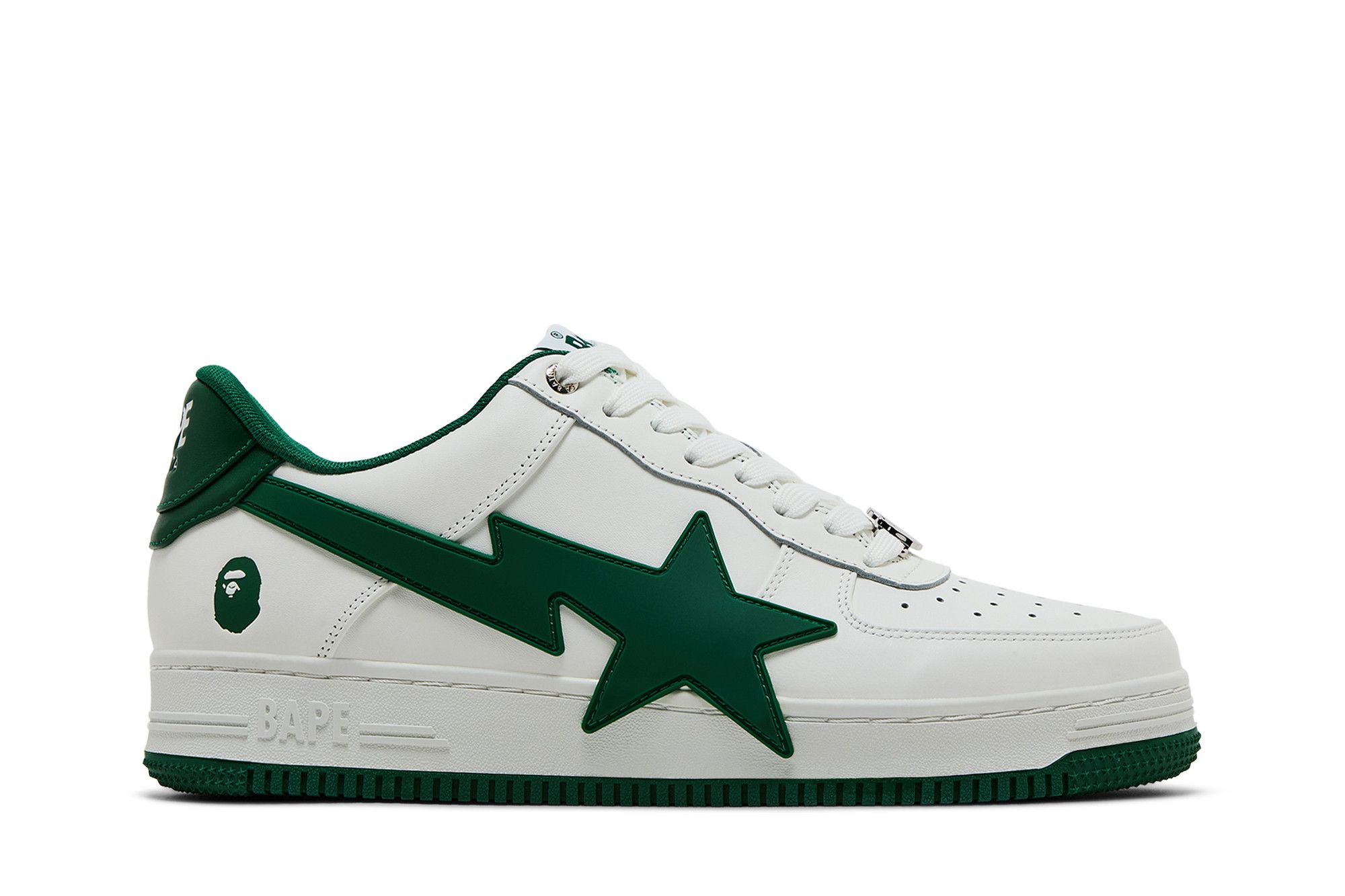 靴 A Bathing Ape BAPESTA BAPESTA Bathing Ape Bape Sneakers - Burg/Green/Yellow (8