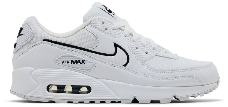 Nike Air Max 90 White Black Outlined Swoosh