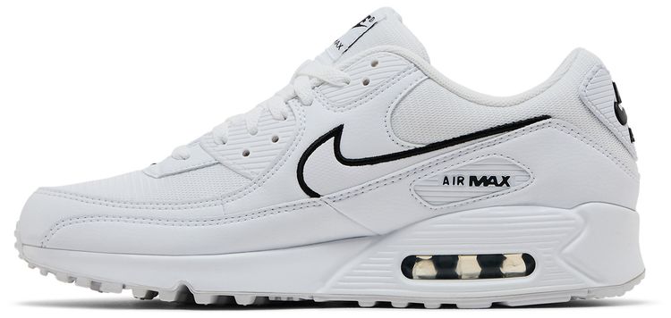 Nike Air Max 90 White Black Outlined Swoosh