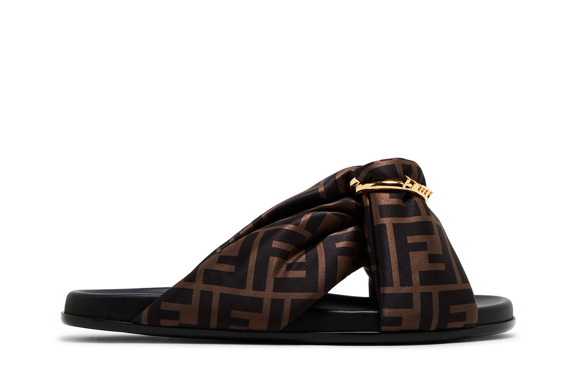 シューズ・サンダルその他 FENDI Slide Fendi Feel in brown nappa Fendi Feel Fabric Brown | Fendi