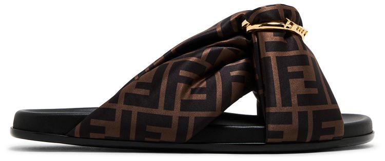 Fendi Wmns Feel FF Satin Slide Brown