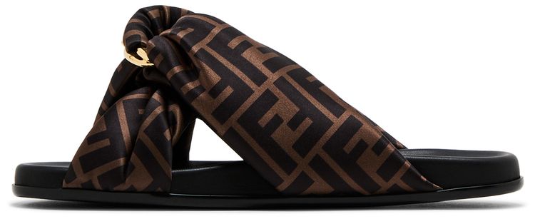 Fendi Wmns Feel FF Satin Slide Brown