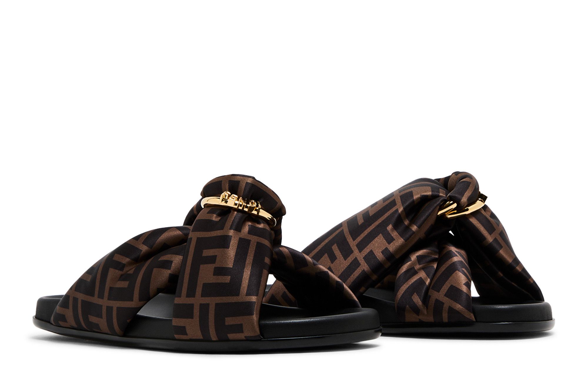 FENDI｜SLIPPERS (8X8645 AE7S F0R7V) Buy Fendi Wmns Feel FF Satin Slide 'Brown' - 8X8645 AE7S