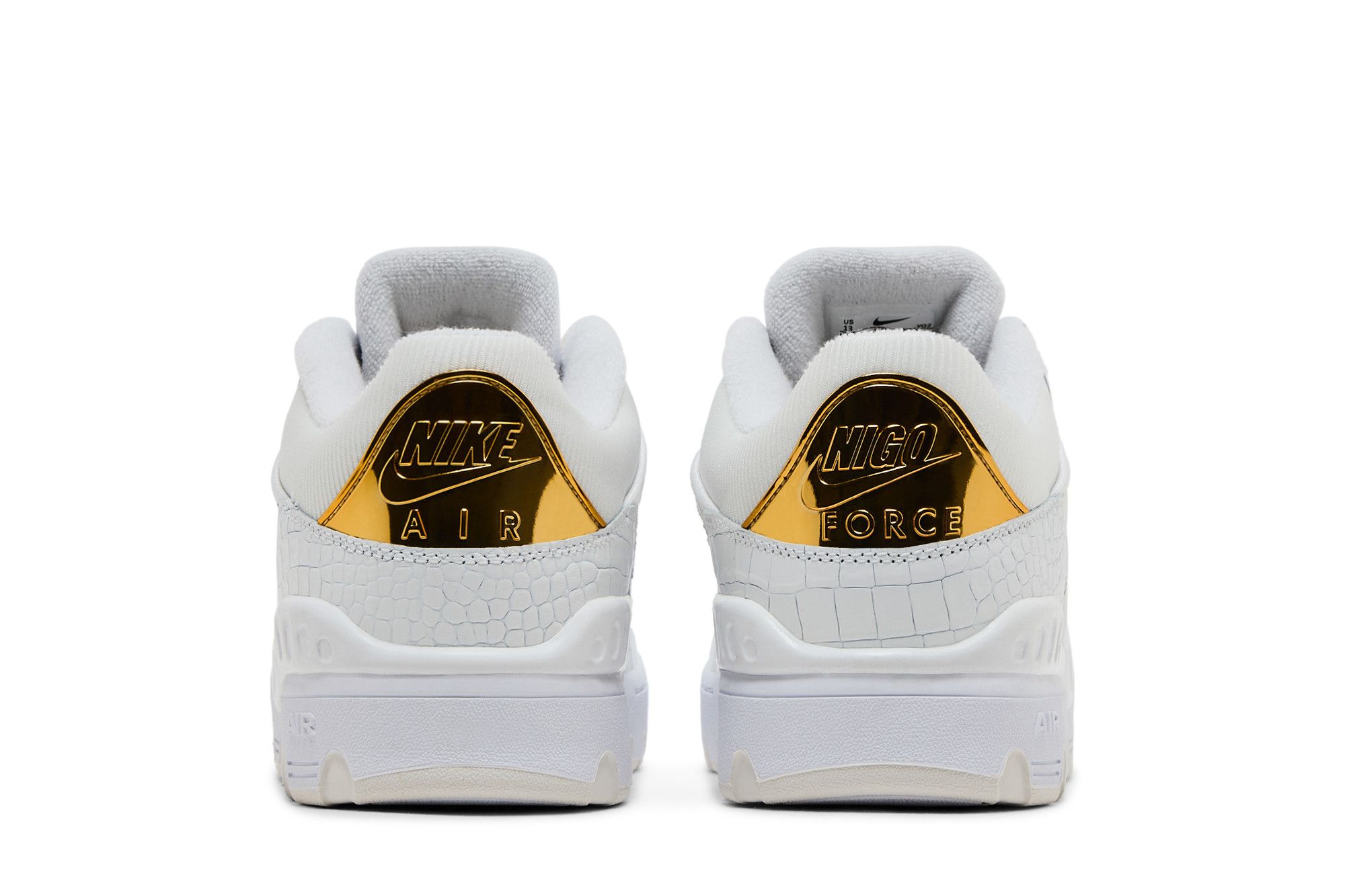 nike air force max low white gold