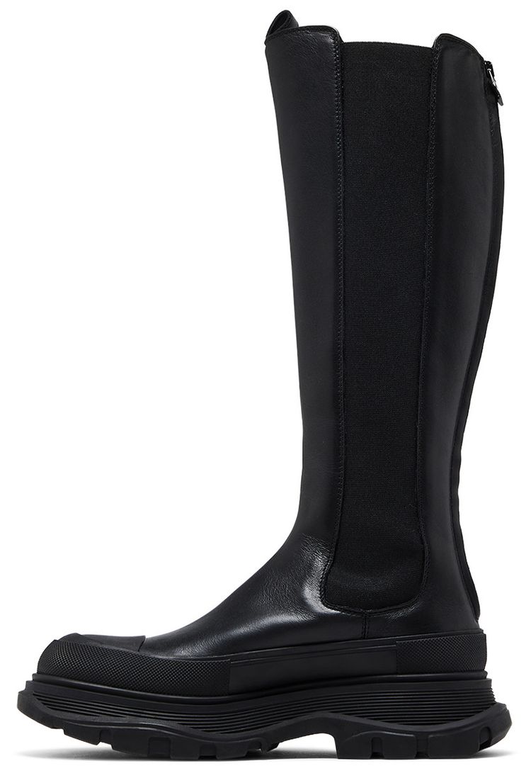 Alexander McQueen Wmns Tread Slick Knee High Boot Black