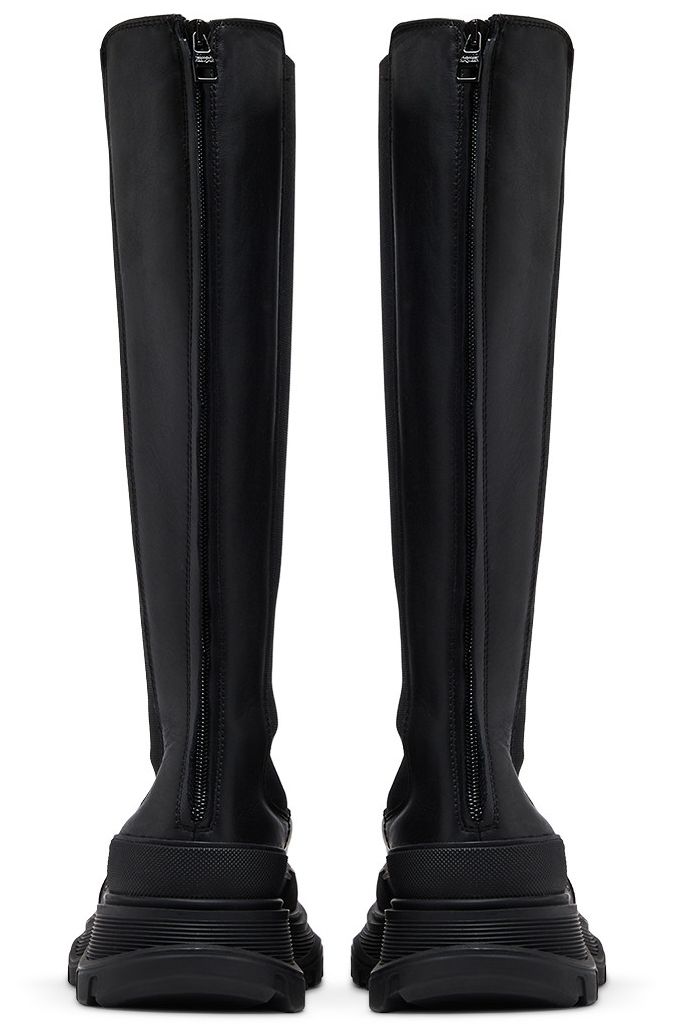 Alexander McQueen Wmns Tread Slick Knee High Boot Black
