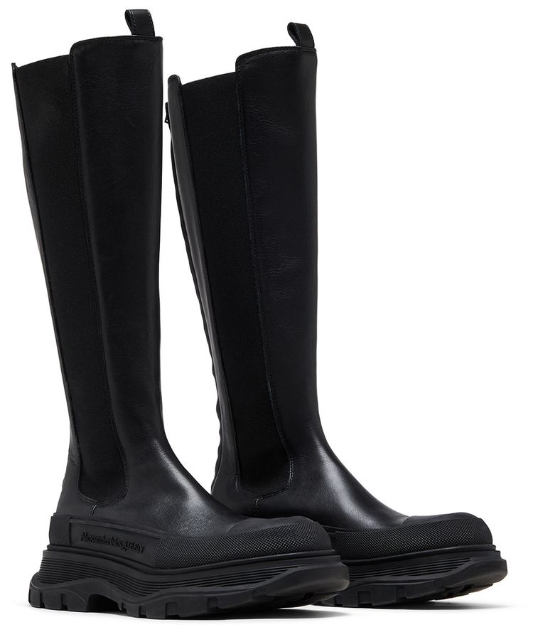 Alexander McQueen Wmns Tread Slick Knee High Boot Black