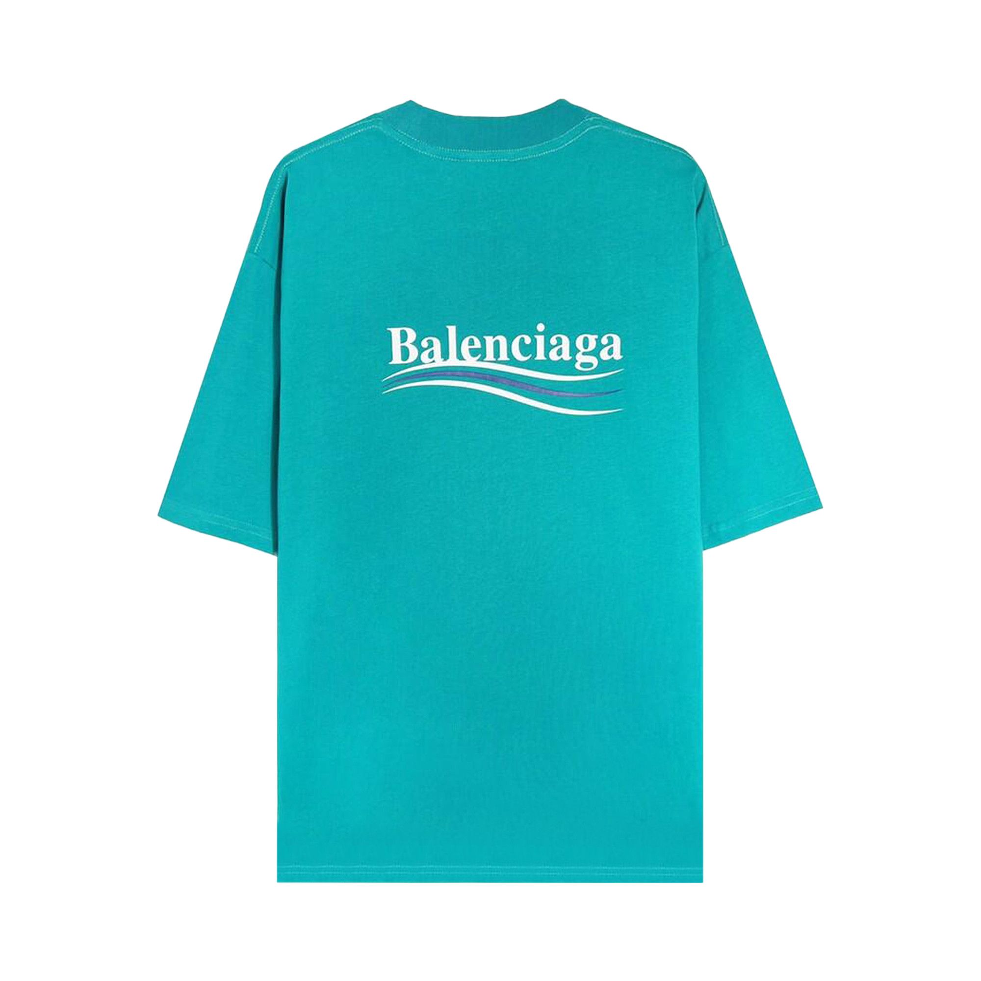 Buy Balenciaga Political Campaign T-Shirt 'Lake Green' - 570803