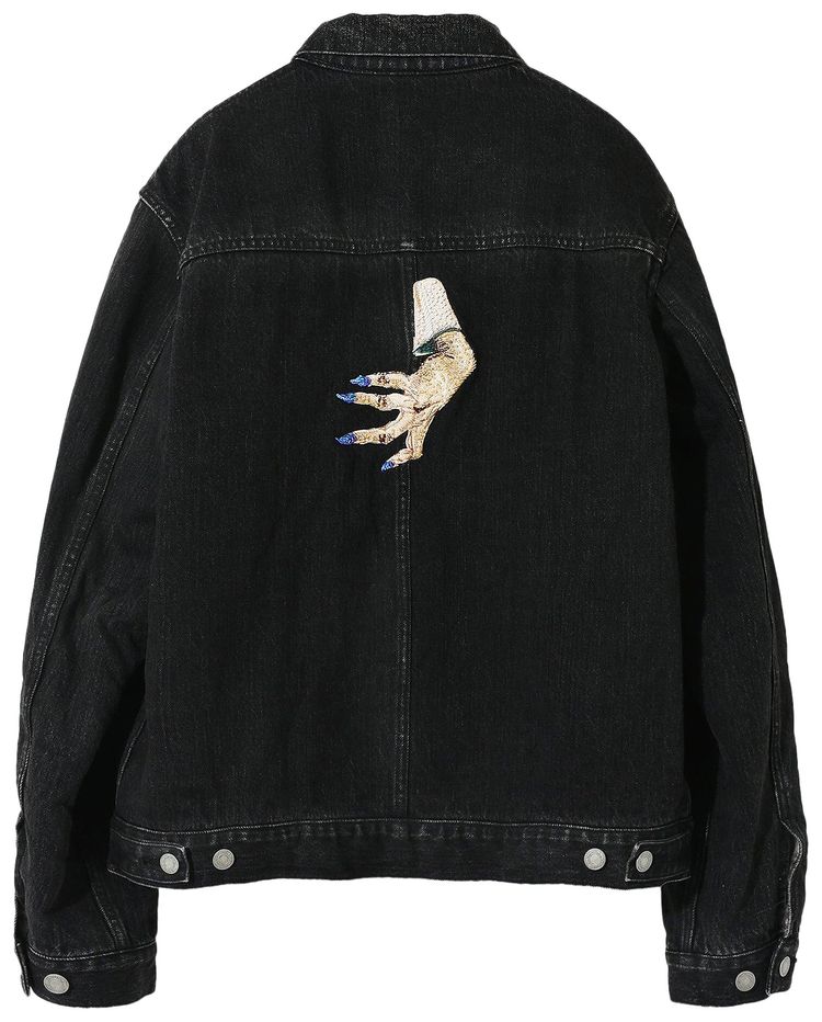 Undercover Bead Embroidered Denim Jacket Black
