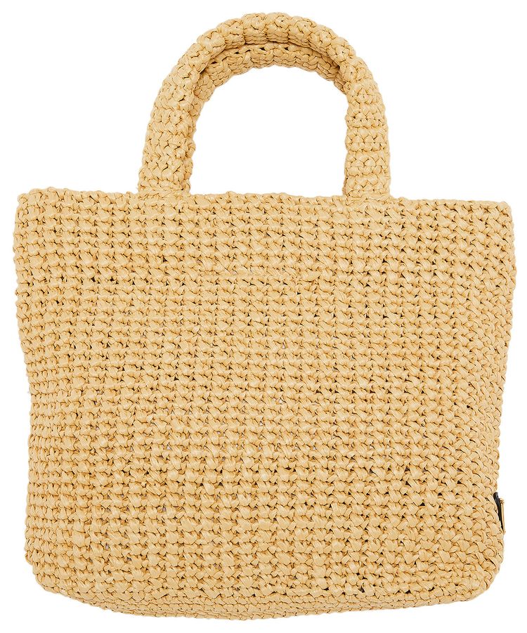 Prada Small Crochet Tote Bag Natural