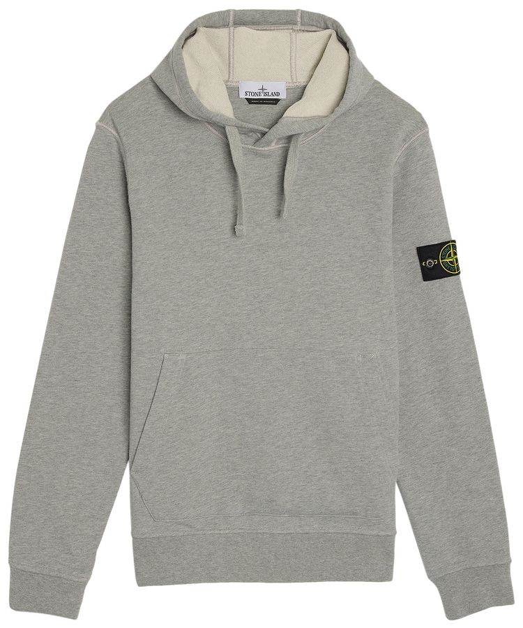 Stone Island Garment Dyed Fleece Hoodie Melange Grey