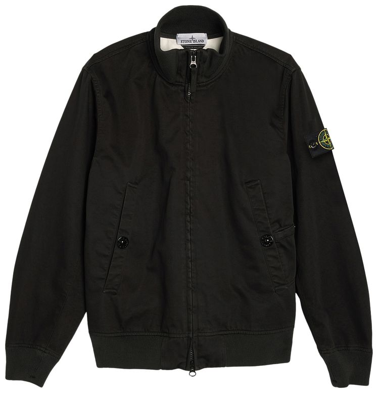Stone Island Raso Gommato Bomber Jacket Black