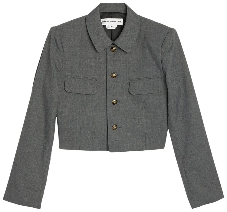 Comme des Garcons Girl Cropped Doeskin Jacket Grey