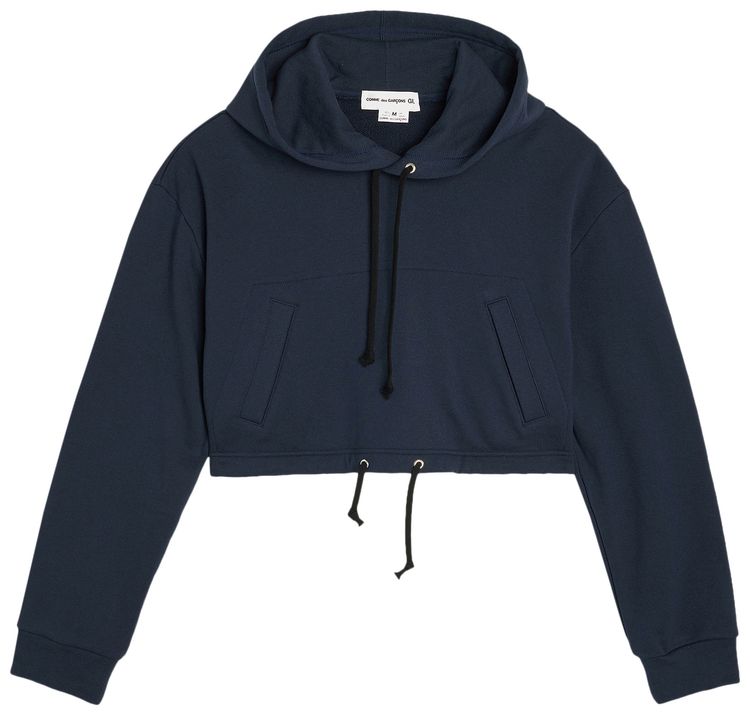 Comme des Garcons Girl Back Pile Hoodie Navy