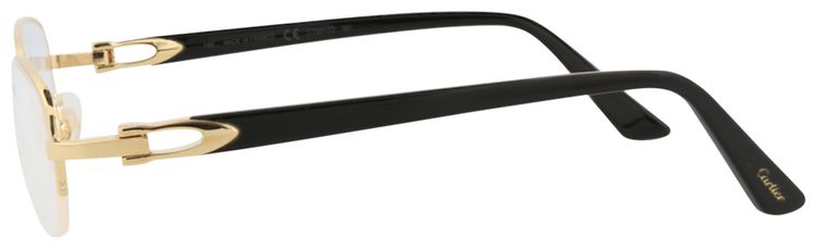 Cartier Round Optical Glasses GoldBlackTransparent