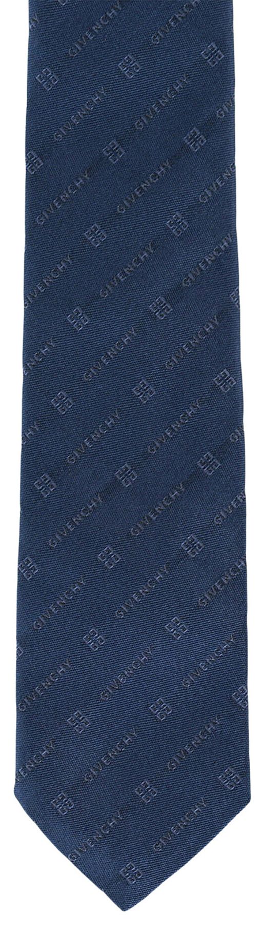 Givenchy Diagonal Logo Tie Navy