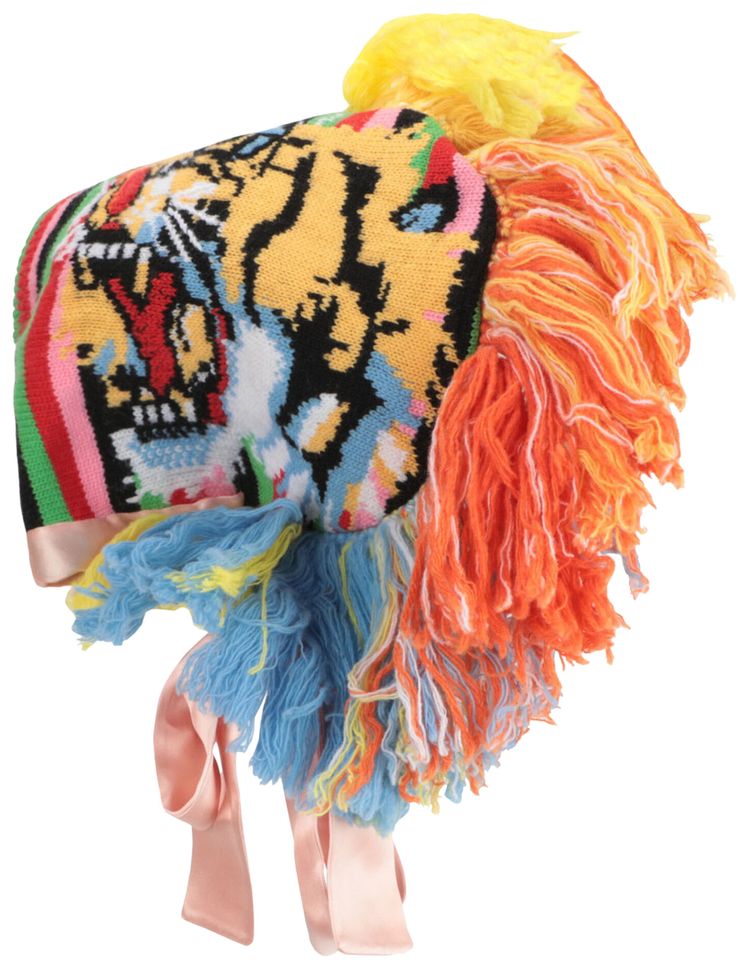 Gucci Knitted Tiger Head Mohawk Beanie Sable Substitute