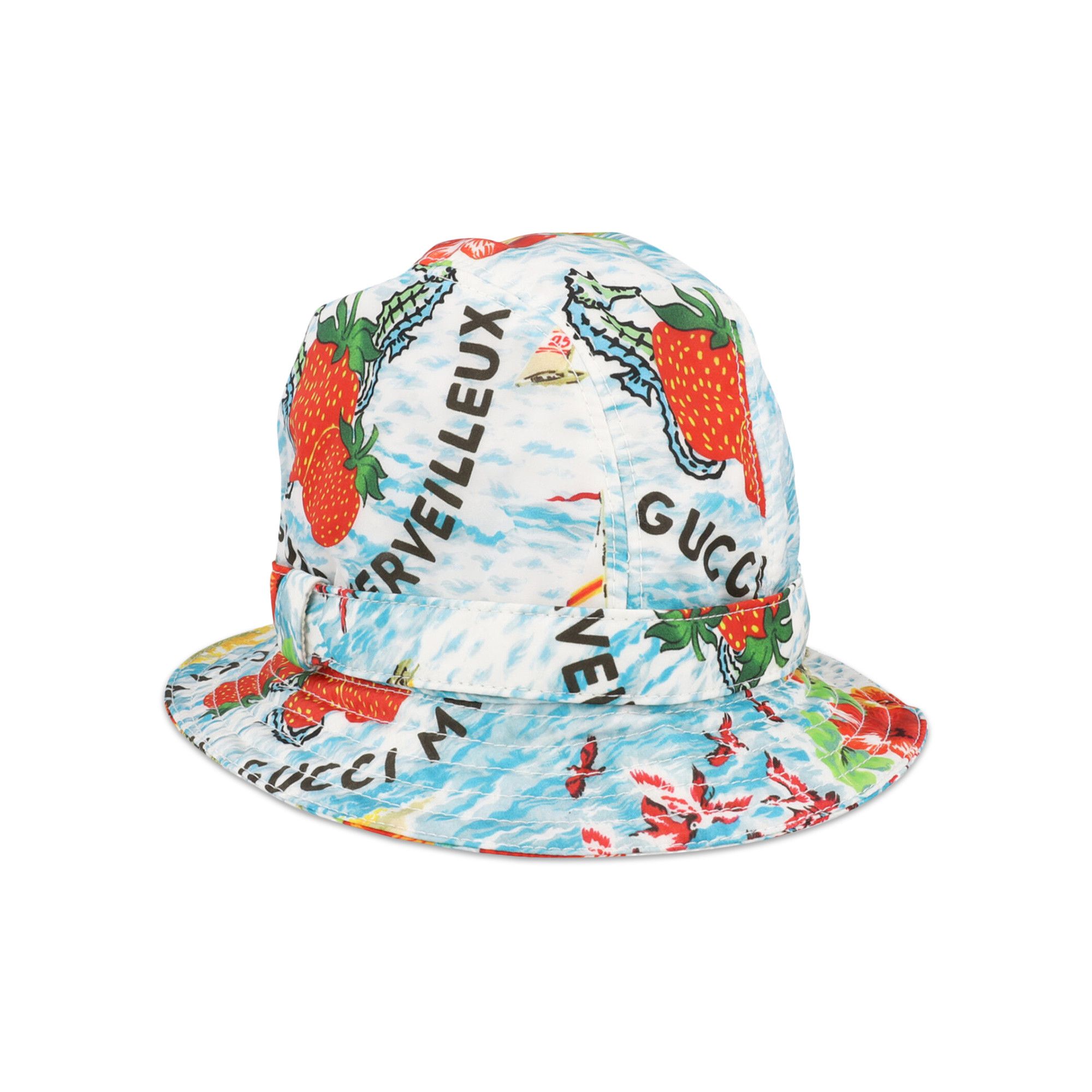 Buy Gucci Kids Printed Bucket Hat 'Light Blue/Red/Multicolor