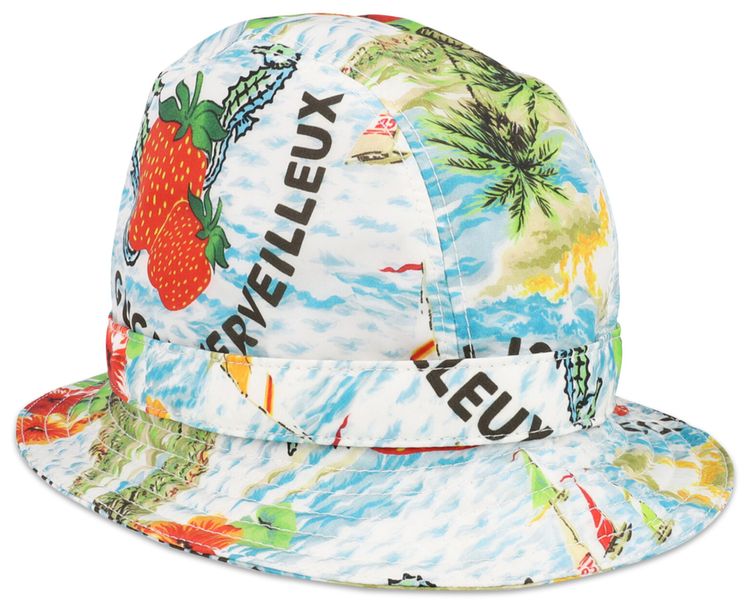 Gucci Kids Printed Bucket Hat Light BlueRedMulticolor